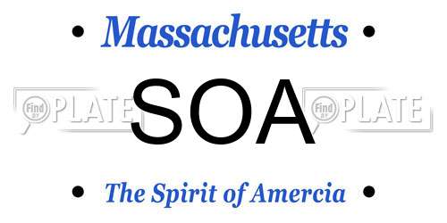 SOA Massachusetts License Plate