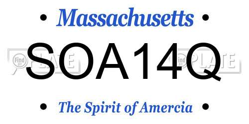SOA14Q Massachusetts License Plate