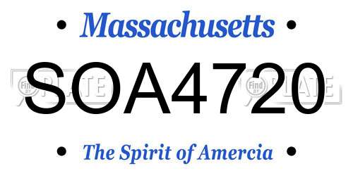 SOA4720 Massachusetts License Plate