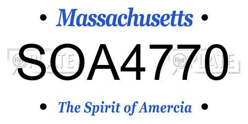 SOA4770 Massachusetts License Plate