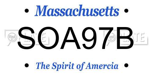 SOA97B Massachusetts License Plate
