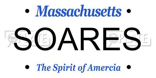 SOARES Massachusetts License Plate