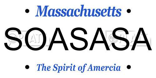 SOASASA Massachusetts License Plate