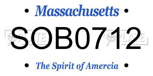 SOB0712 Massachusetts License Plate