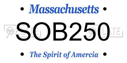 SOB250 Massachusetts License Plate