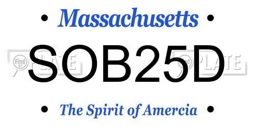 SOB25D Massachusetts License Plate