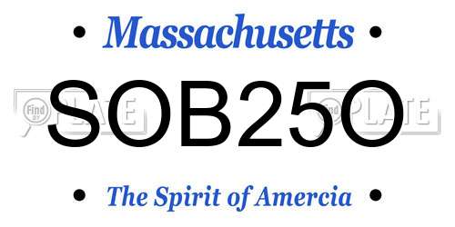 SOB25O Massachusetts License Plate