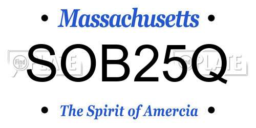 SOB25Q Massachusetts License Plate
