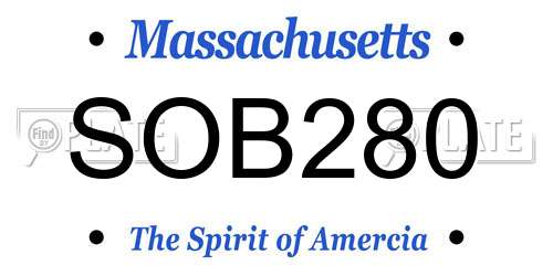 SOB280 Massachusetts License Plate