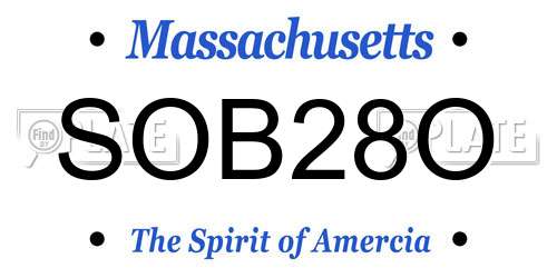SOB28O Massachusetts License Plate