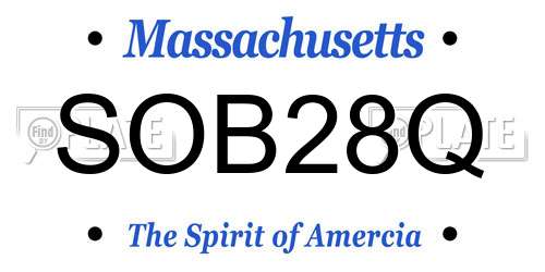 SOB28Q Massachusetts License Plate
