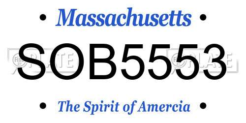 SOB5553 Massachusetts License Plate