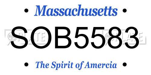 SOB5583 Massachusetts License Plate