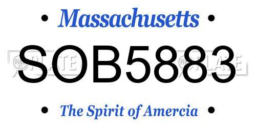 SOB5883 Massachusetts License Plate