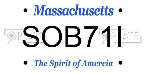 SOB71I Massachusetts License Plate