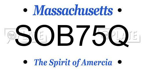 SOB75Q Massachusetts License Plate