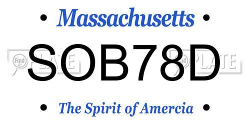SOB78D Massachusetts License Plate