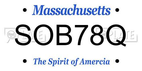 SOB78Q Massachusetts License Plate