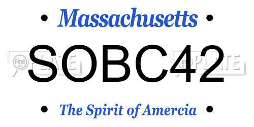 SOBC42 Massachusetts License Plate