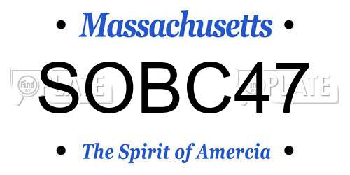 SOBC47 Massachusetts License Plate