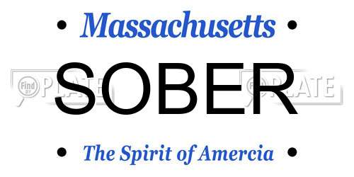 SOBER Massachusetts License Plate