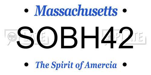 SOBH42 Massachusetts License Plate