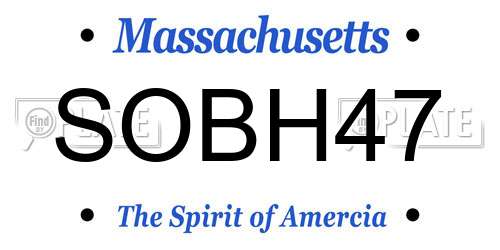 SOBH47 Massachusetts License Plate