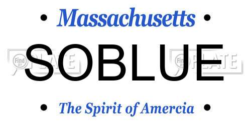 SOBLUE Massachusetts License Plate
