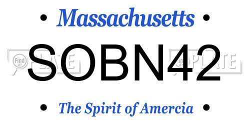 SOBN42 Massachusetts License Plate