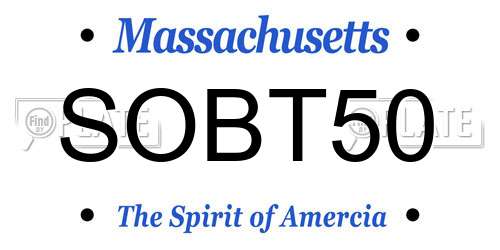 SOBT50 Massachusetts License Plate