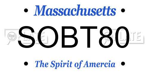 SOBT80 Massachusetts License Plate