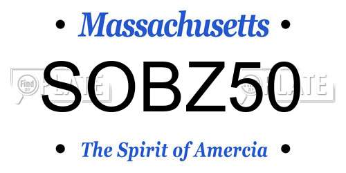 SOBZ50 Massachusetts License Plate