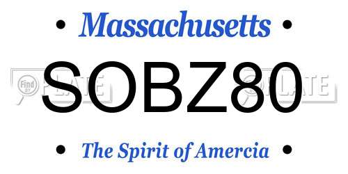 SOBZ80 Massachusetts License Plate
