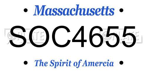 SOC4655 Massachusetts License Plate
