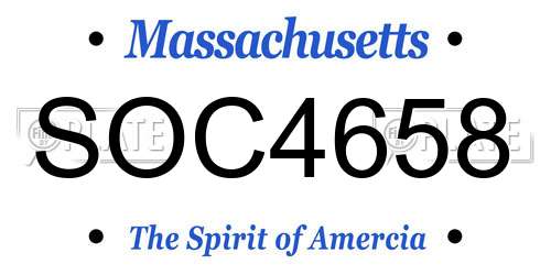 SOC4658 Massachusetts License Plate
