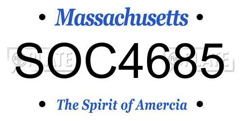 SOC4685 Massachusetts License Plate