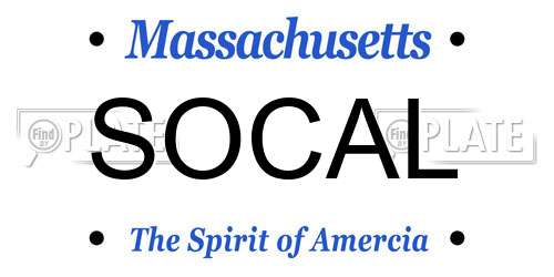 SOCAL Massachusetts License Plate