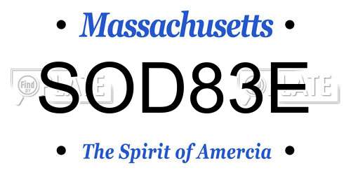 SOD83E Massachusetts License Plate