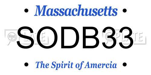 SODB33 Massachusetts License Plate