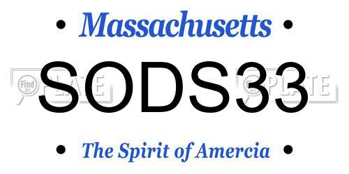 SODS33 Massachusetts License Plate