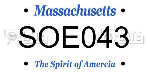 SOE043 Massachusetts License Plate
