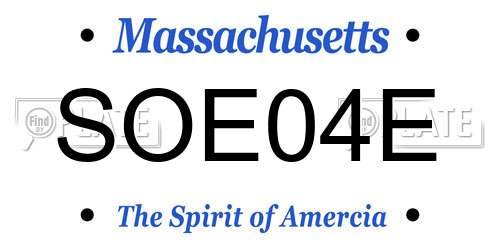 SOE04E Massachusetts License Plate