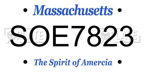 SOE7823 Massachusetts License Plate