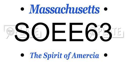 SOEE63 Massachusetts License Plate