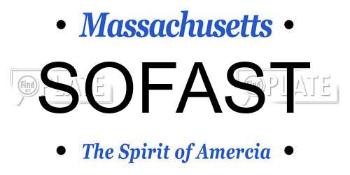SOFAST Massachusetts License Plate