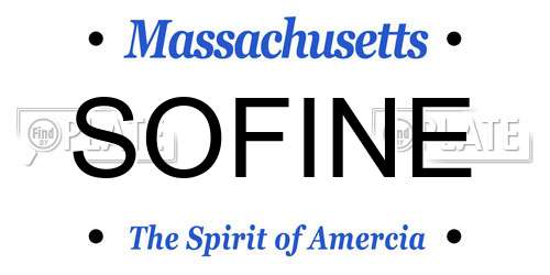 SOFINE Massachusetts License Plate
