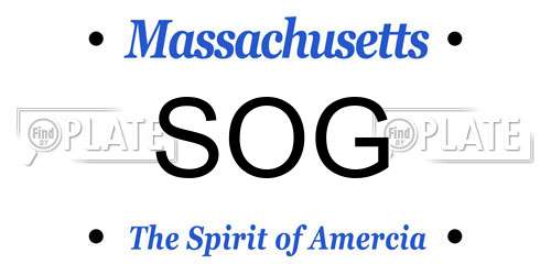 SOG Massachusetts License Plate