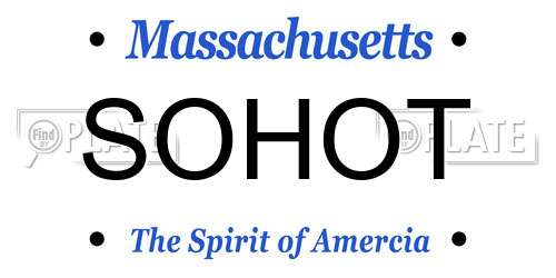 SOHOT Massachusetts License Plate
