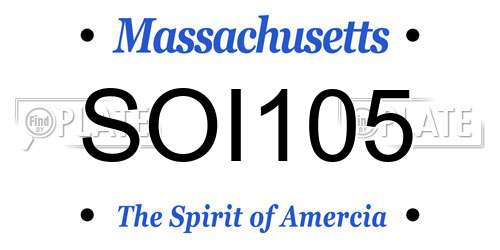 SOI105 Massachusetts License Plate