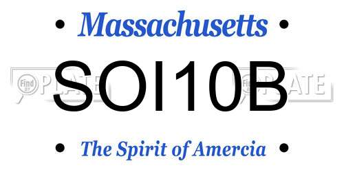 SOI10B Massachusetts License Plate